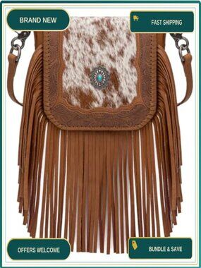 Fringe Crossbody Bag Western Saddle Style